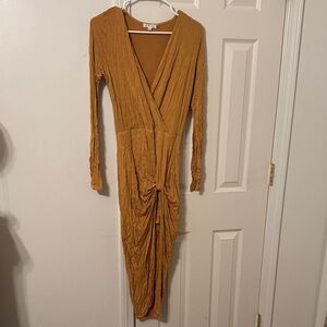 On The Road Mustard Long Sleeve Dress
